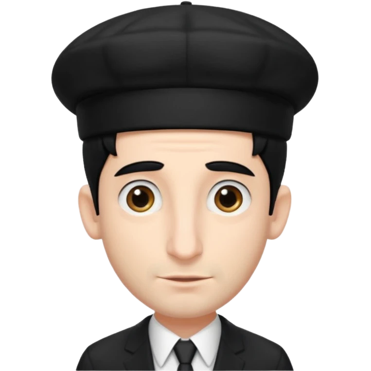 jewish man with a black kippah, black hair, very large nose, wearing a black suit with a white shirt, and has peyot hairstyle emoji