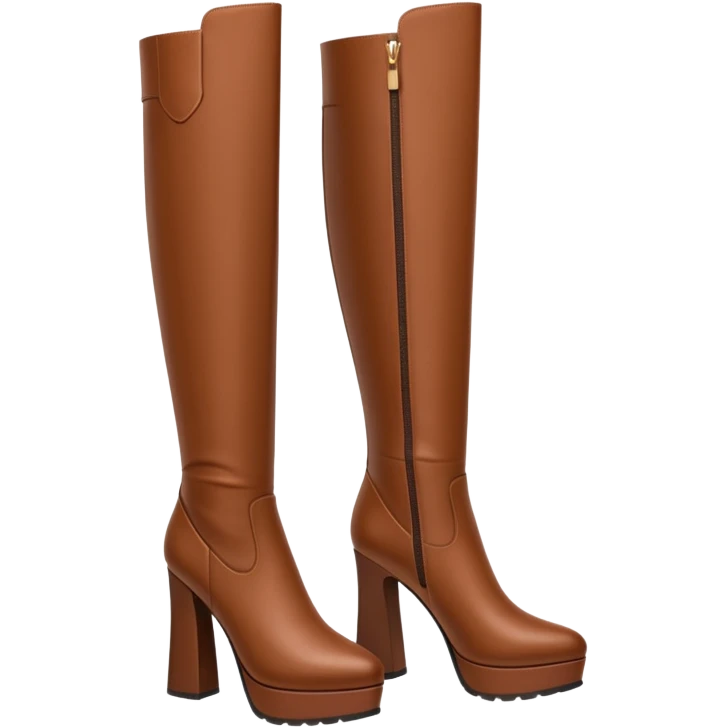 brown y2k heeled knee high boots emoji