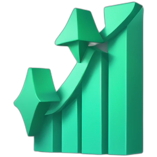 3d growing graph with arrow emoji