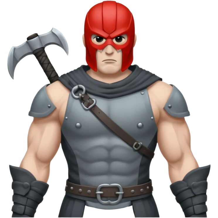 man executioner in gray warrior suit emoji