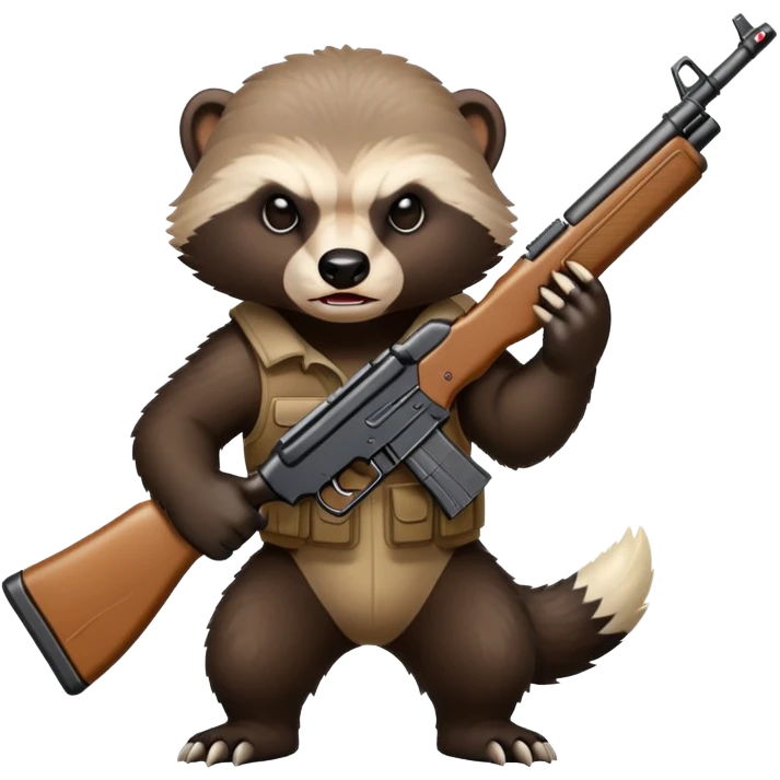 angry honey badgew with assaut rifle emoji