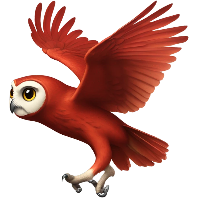 real owl red fly emoji