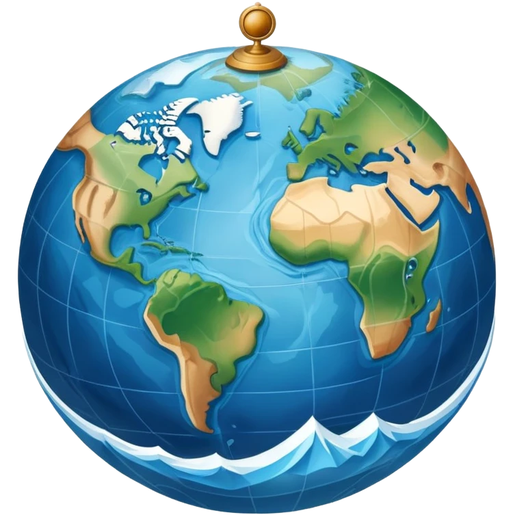 an icon featuring an earth with attitude and longitude lines, a textbook, and a topographic map, symbolizing geography as a science. The design includes a compass, mountain ranges, and rivers, representing the study of Earth's features and landscapes. Transparent background highlights geography. emoji