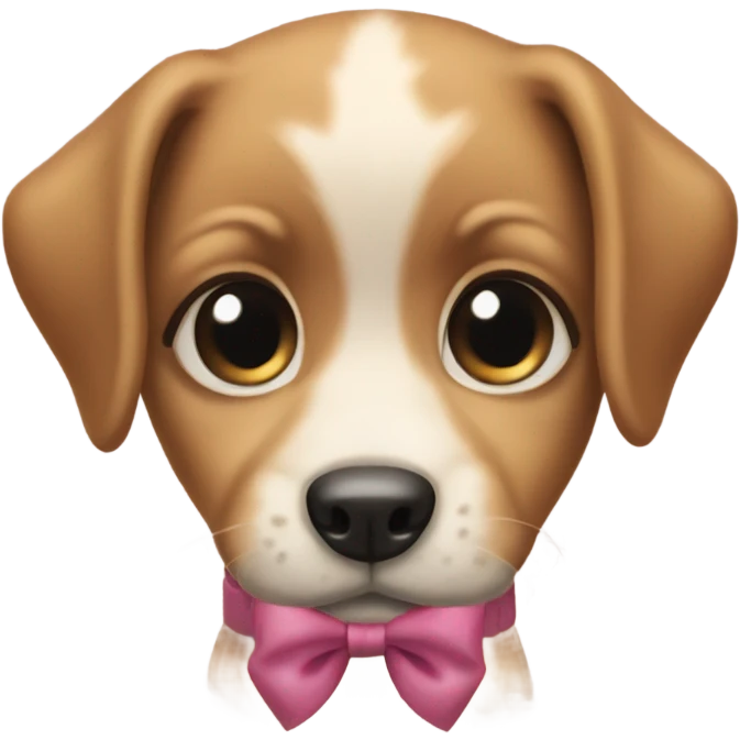 Puppy eyes with a bow emoji