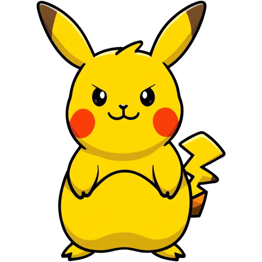 pudgy Pikachu with cartoon spots emoji