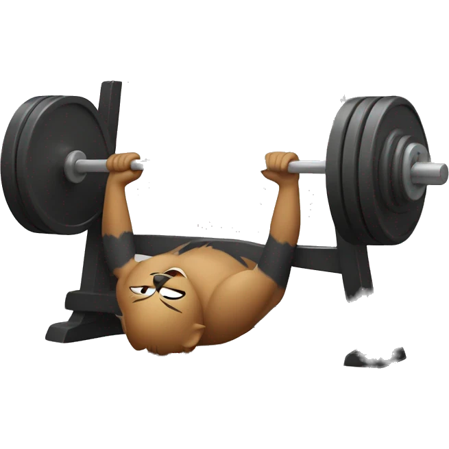 Cat bench pressing emoji