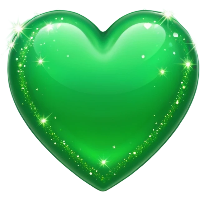 ios green heart with sparkles emoji