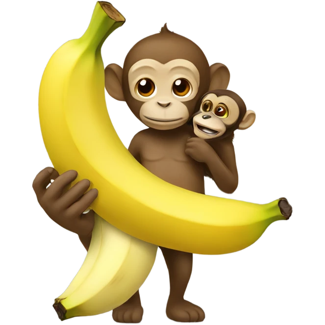 Banana holding a monkey emoji