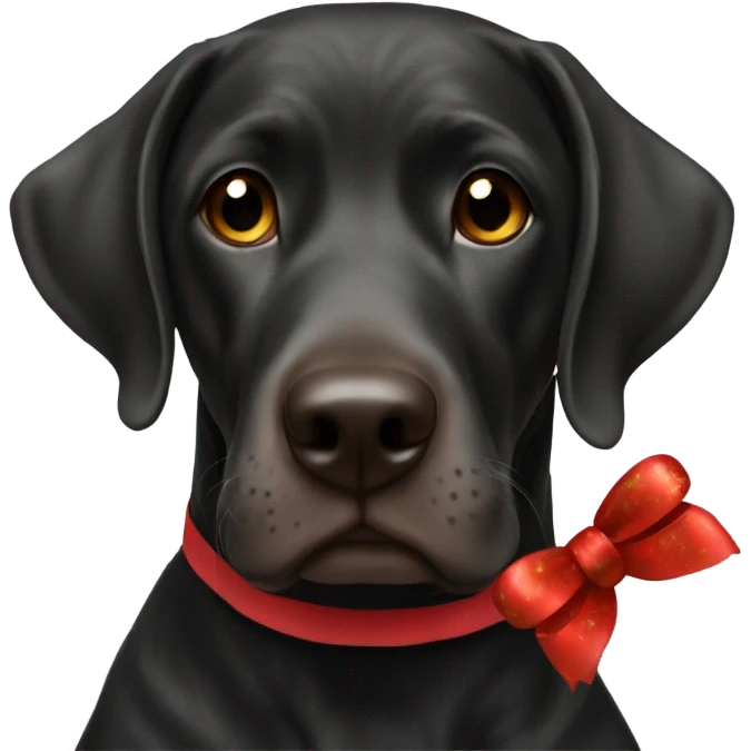 Black GSP with Christmas bow emoji