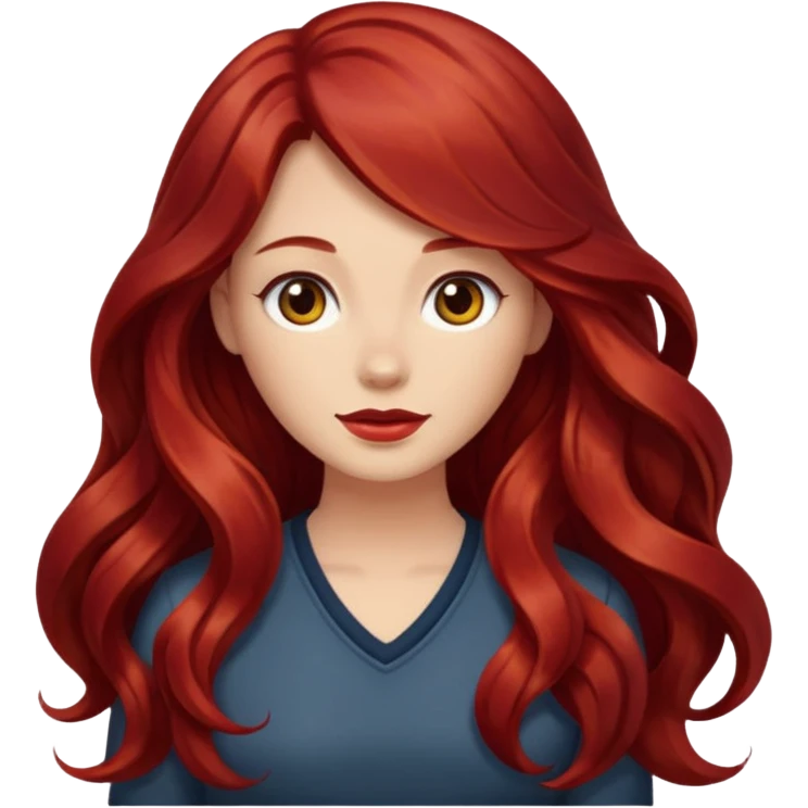 long dark red hair emoji