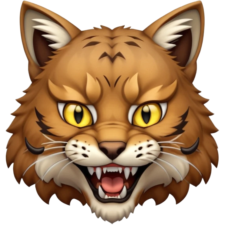 Bobcat with long upper fangs emoji