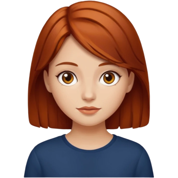 Auburn dark orange brown hair girl emoji