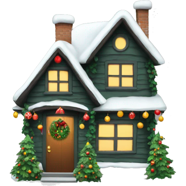 House with Christmas decorations emoji