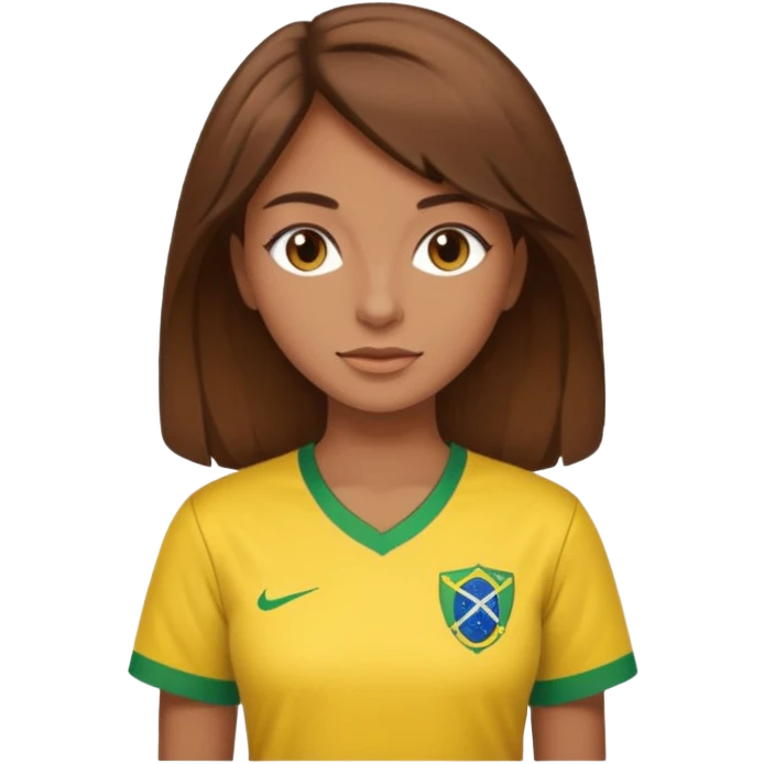 Ragazza castana con maglietta del Brasile  emoji