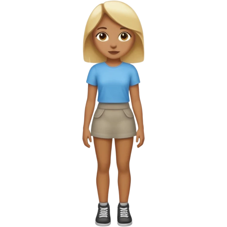 full body girl with brown skin and blonde hair emoji