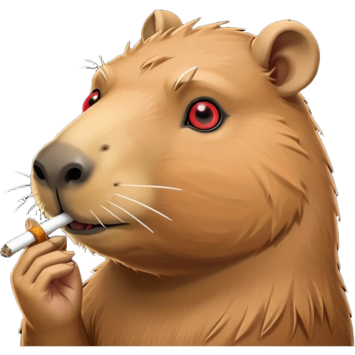 Capybara smoking marijuana emoji