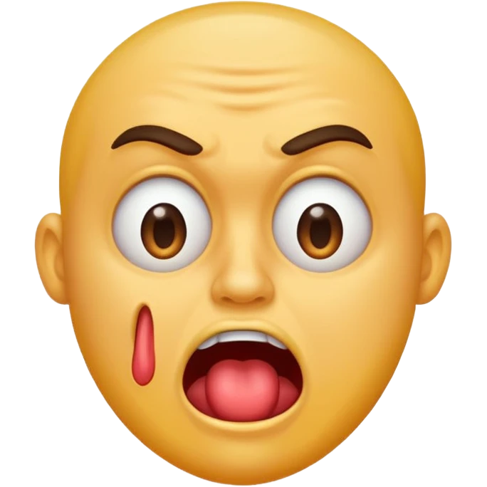 Crazy looking guy drooling  emoji