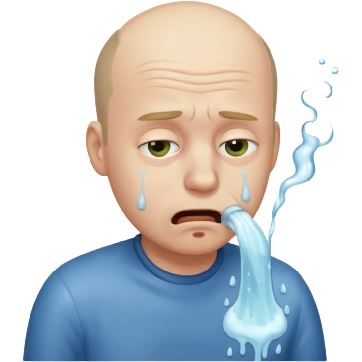 idiot balding vomiting emoji