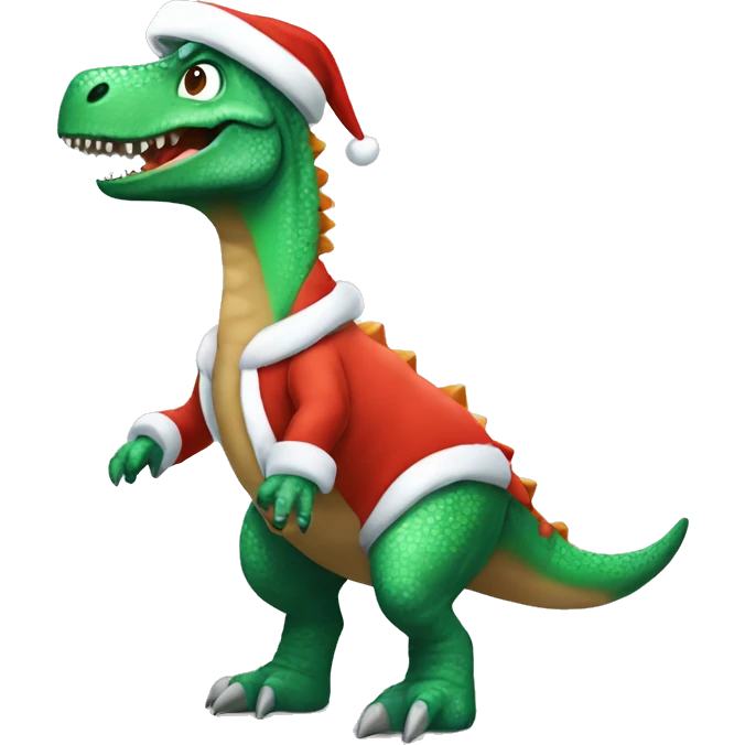 Dinosaur in Santa costume  emoji