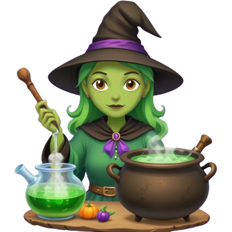 green witch cooking potion emoji