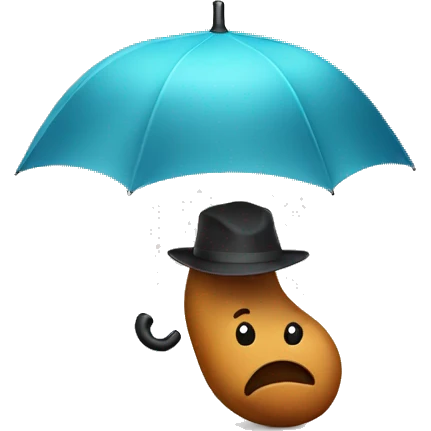 poop with a hat and umbrella  emoji