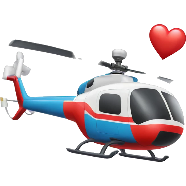 helicopter with heart emoji