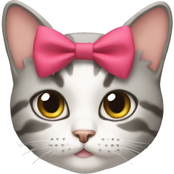 cat wearing bow emoji