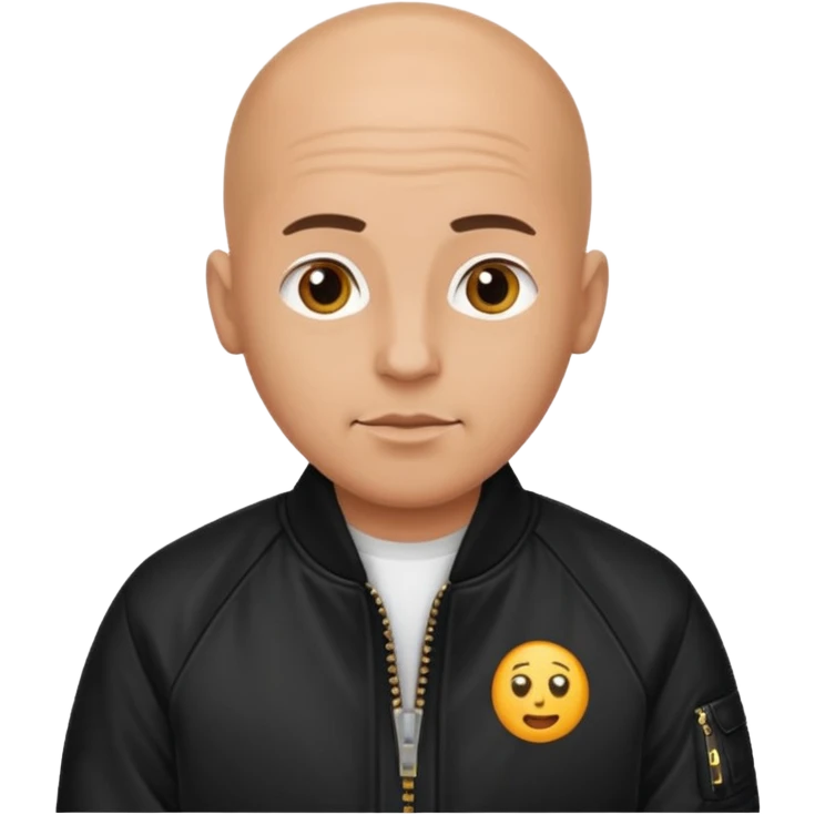 bald man in black bomber jacket emoji