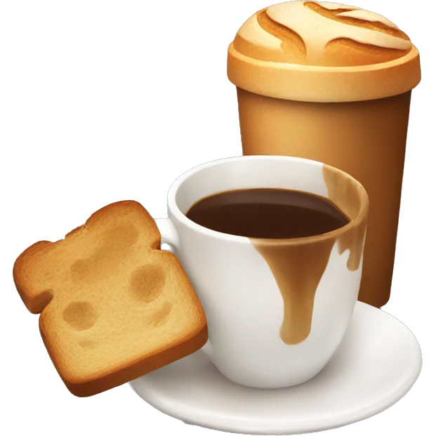 Coffee with bread emoji