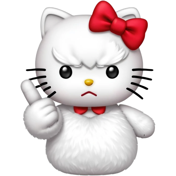Hello kitty doing the middle finger emoji