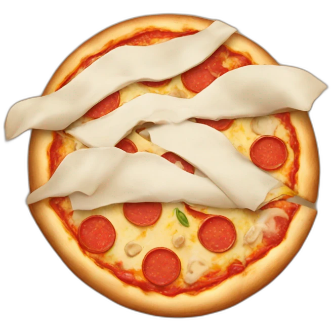 Pizza with 'traepizza' text in emoji