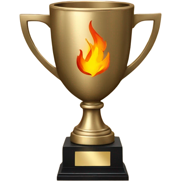 Trophy with fire emoji