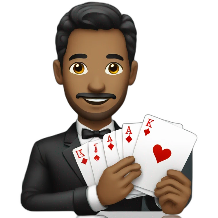 croupier with cards emoji