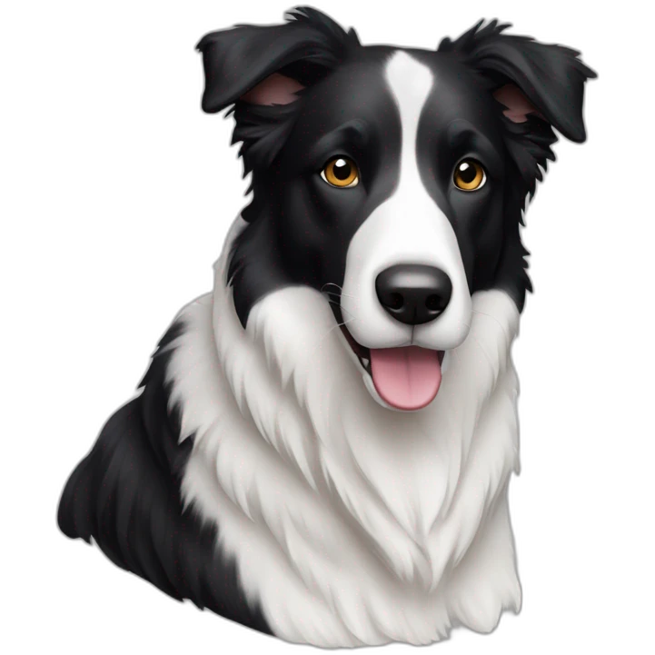 white and black mixed dog border collie emoji
