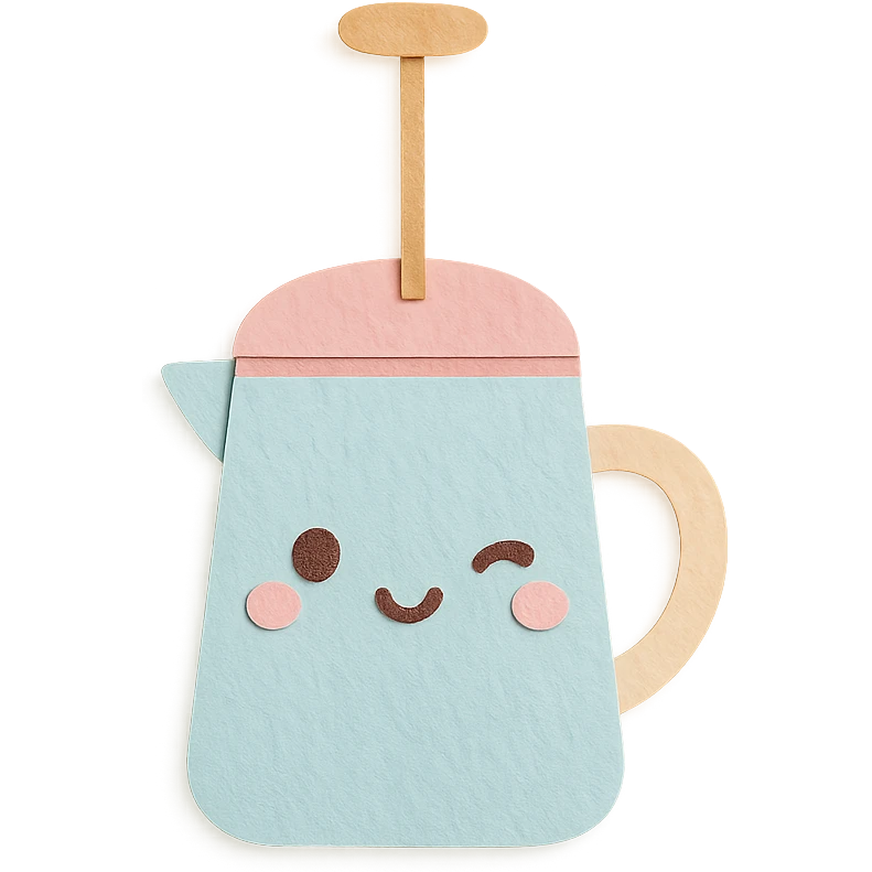 cute milk frother, full body, winking, soft pastel kawaii style emoji