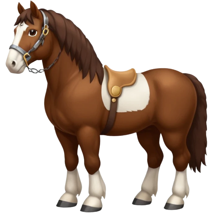 Realistic Clydesdale horse emoji