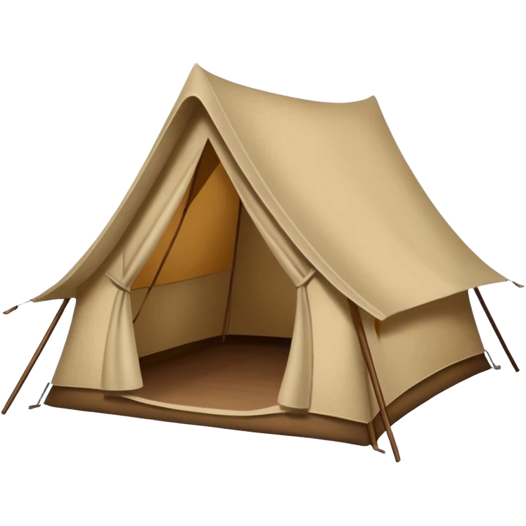 Large camping tent made of felt texture, scrapbooking style, transparent background emoji