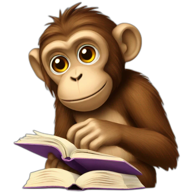 Monkey Reading Book emoji
