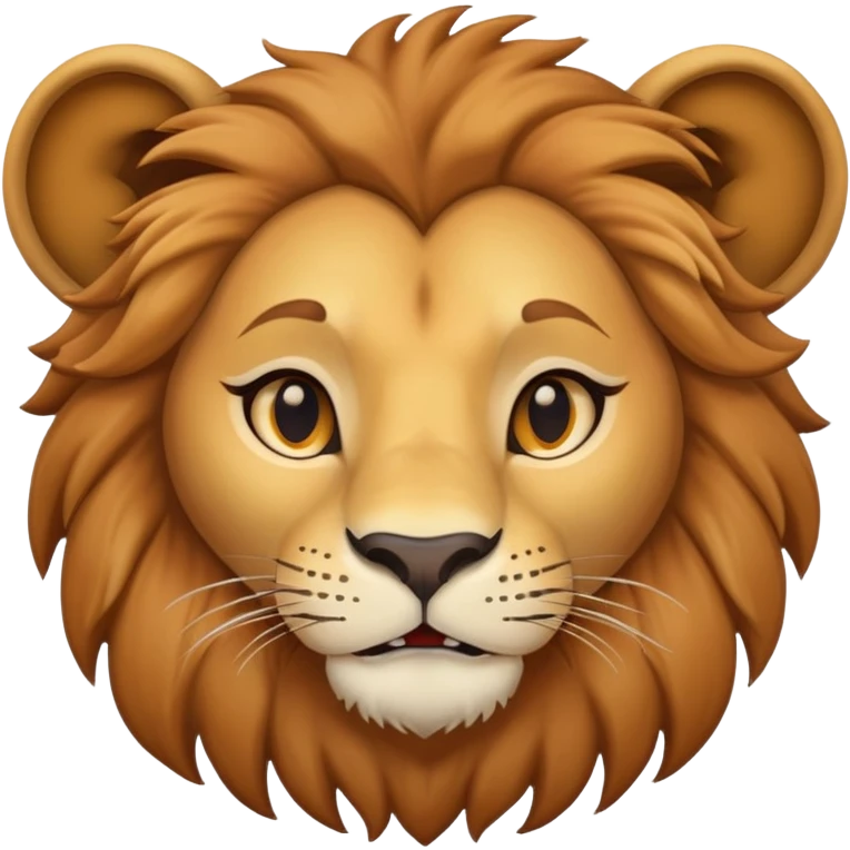 friendly anthropomorphised female lion head and shoulders emoji