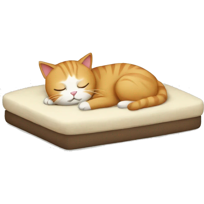 Cat with bed sleep  emoji
