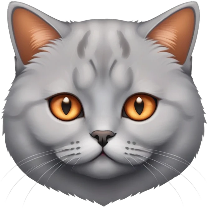 British shorthair silver gradient cat with copper eyes and dense coat emoji
