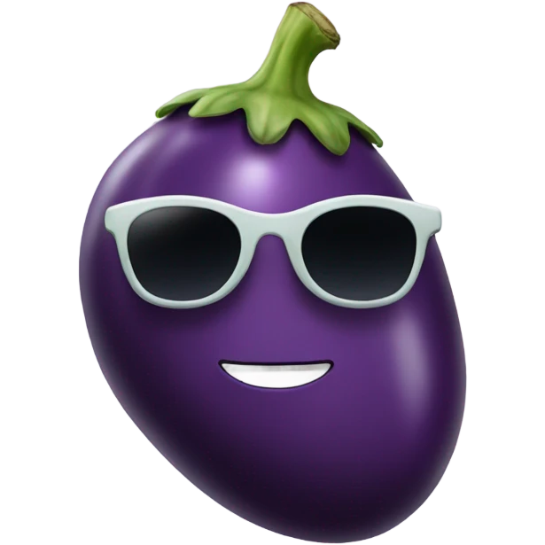 Eggplant with sunglasses  emoji