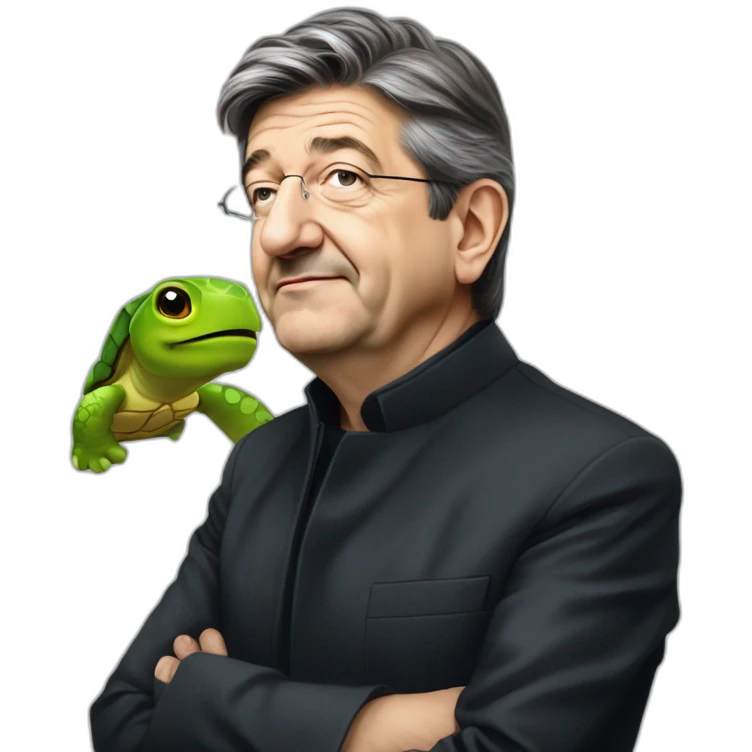 Jean Luc Mélenchon sur tortue emoji