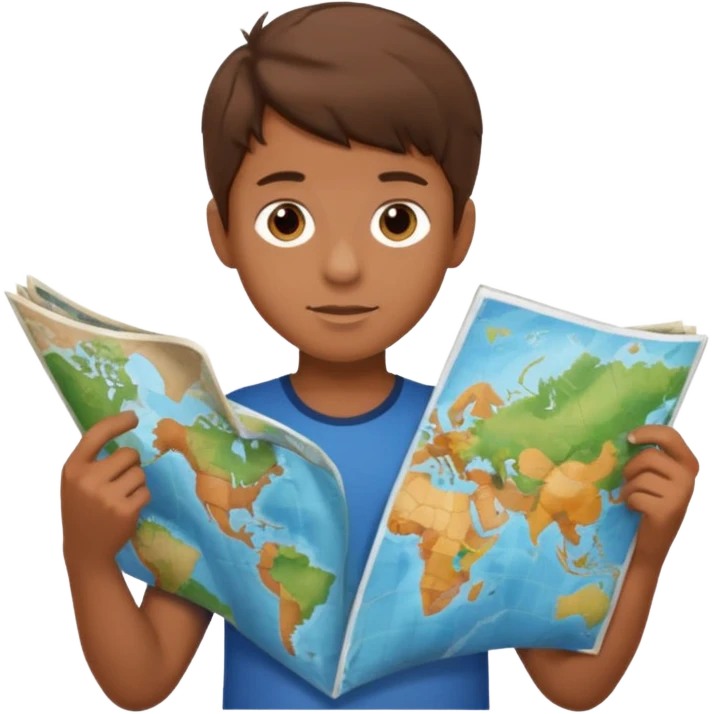 boy Holding Maps emoji