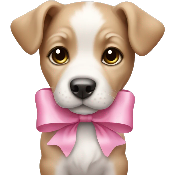 puppy with pink bow emoji