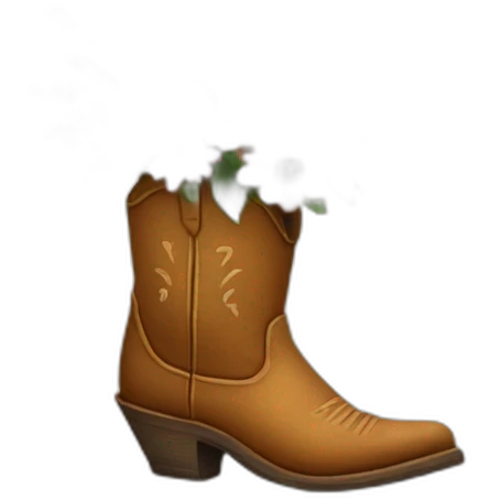 A cowboy boot with a bouquet of flowers in it emoji