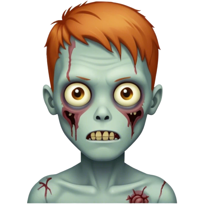 Zombie boy with ginger hair  emoji
