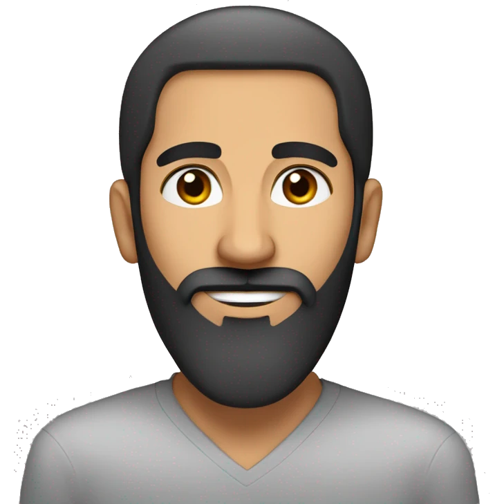 muslim middle eastern guy with full long beard and no mustache and spikey hair emoji