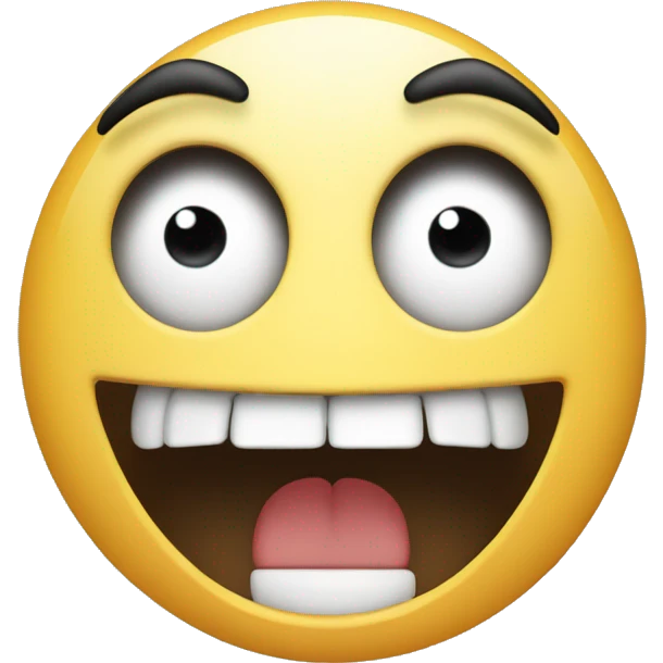 emoji going crazy with visible teeth and white eyes emoji