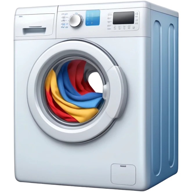 Open Washing machine with clothes inside emoji